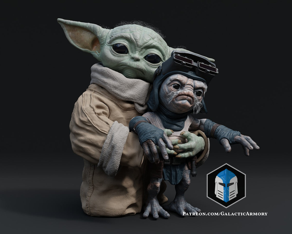 Grogu and Babu Figurine - Pose 1 - 3D Print Files – Galactic Armory