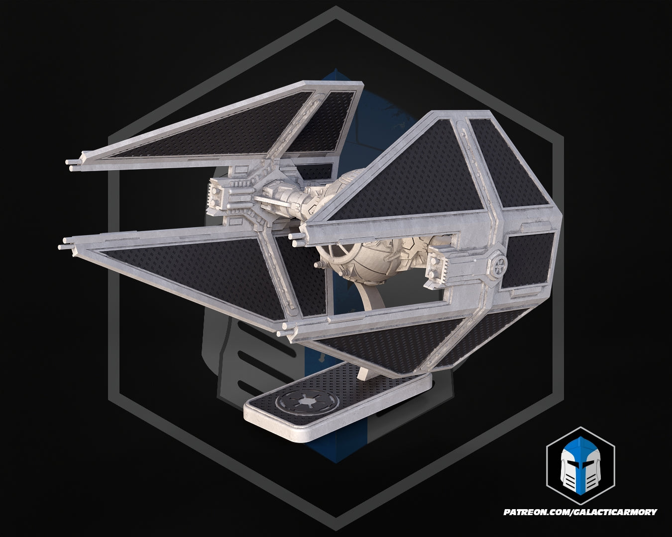 TIE Interceptor Vehicle Kit Card - 3D Print Files