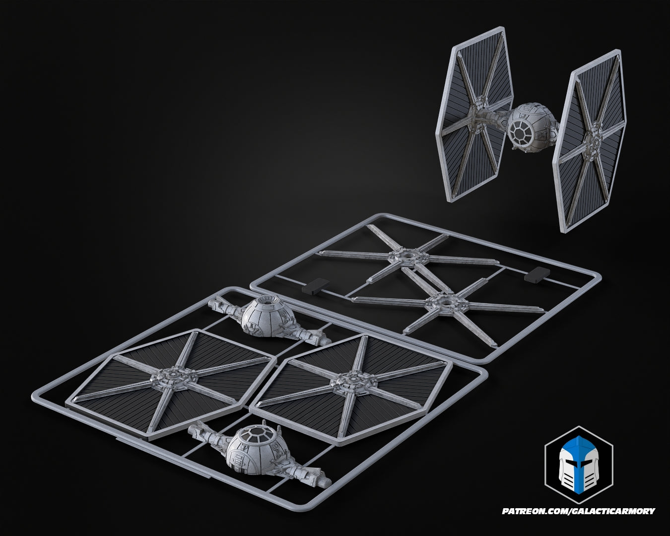 Tie Fighter Vehicle Kit Card - 3D Print Files