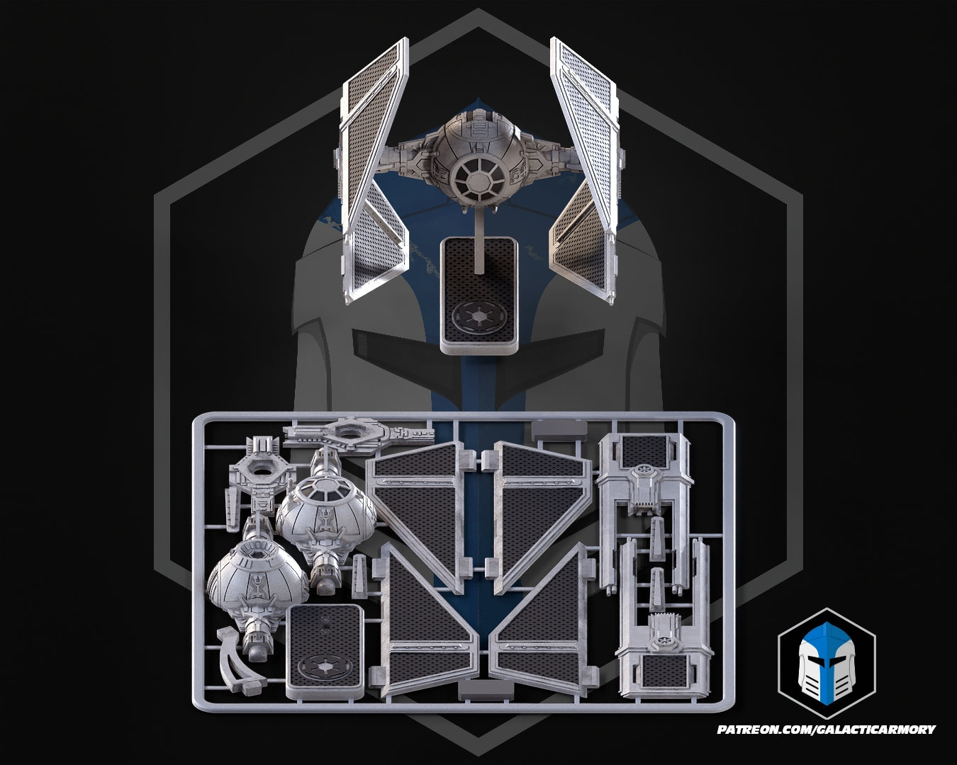 TIE Interceptor Vehicle Kit Card - 3D Print Files