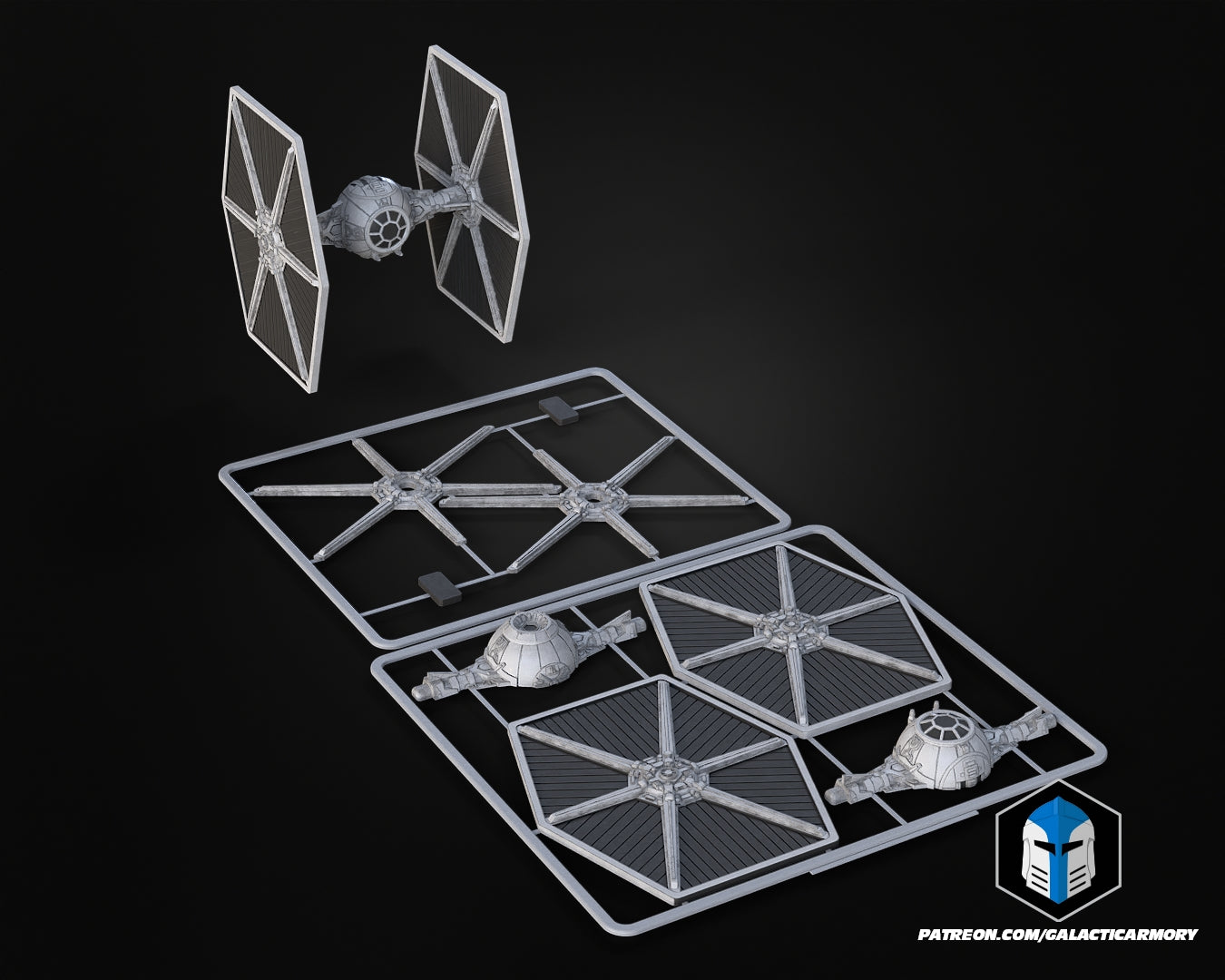 Tie Fighter Vehicle Kit Card - 3D Print Files