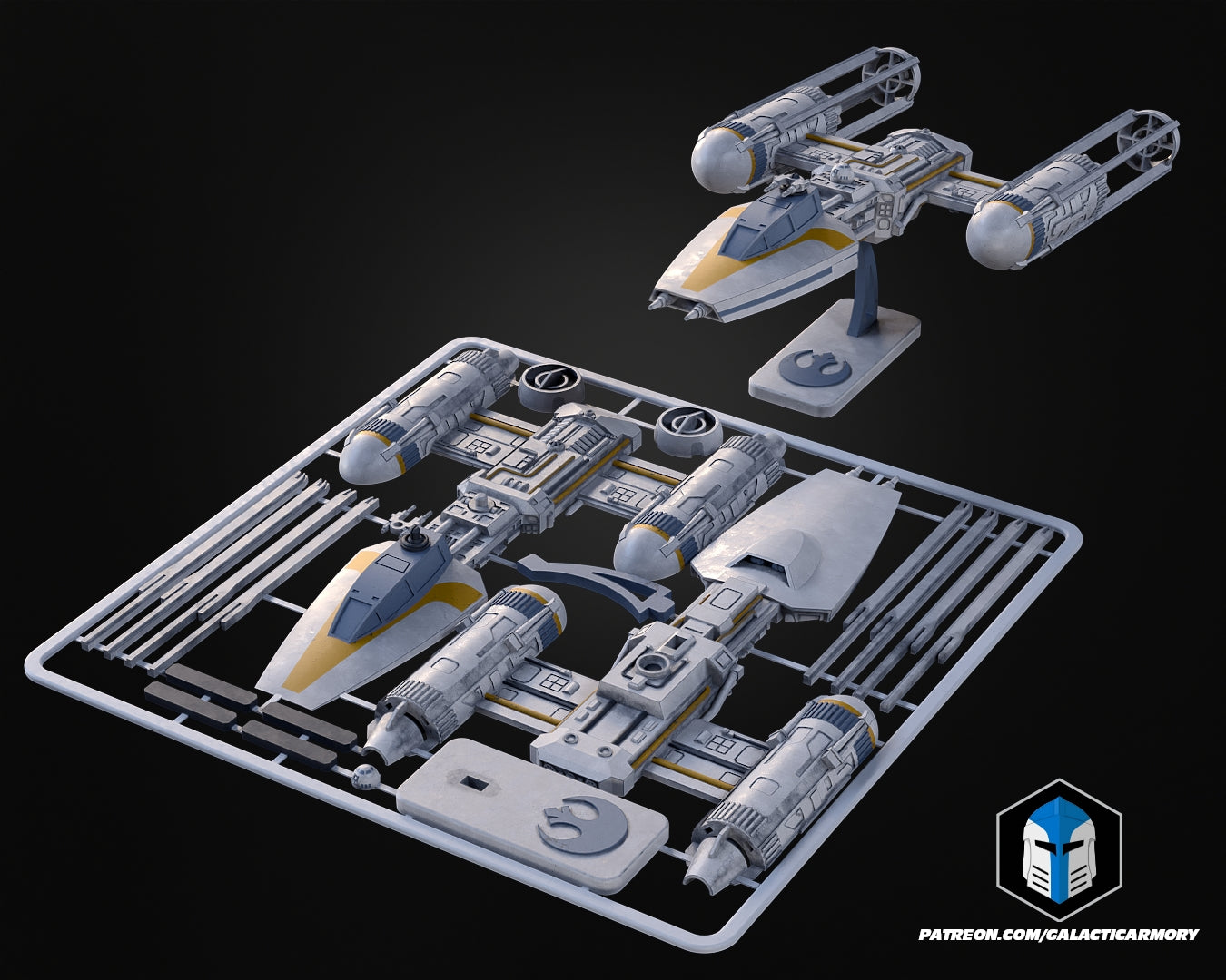 Y-Wing Vehicle Kit Card - 3D Print Files