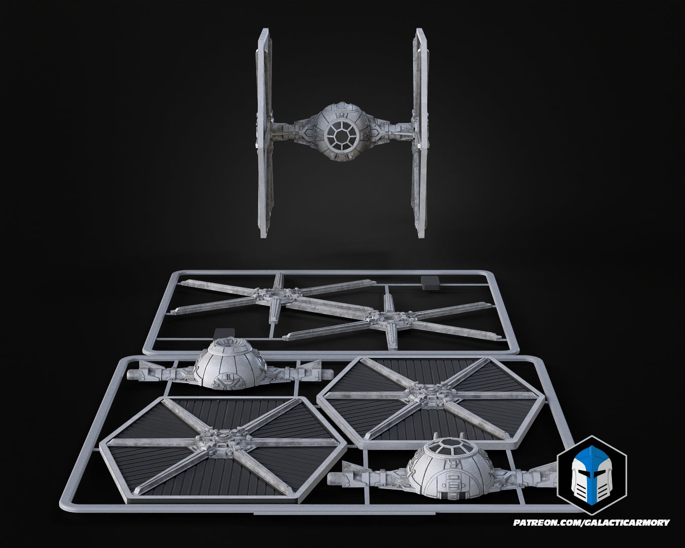 Tie Fighter Vehicle Kit Card - 3D Print Files