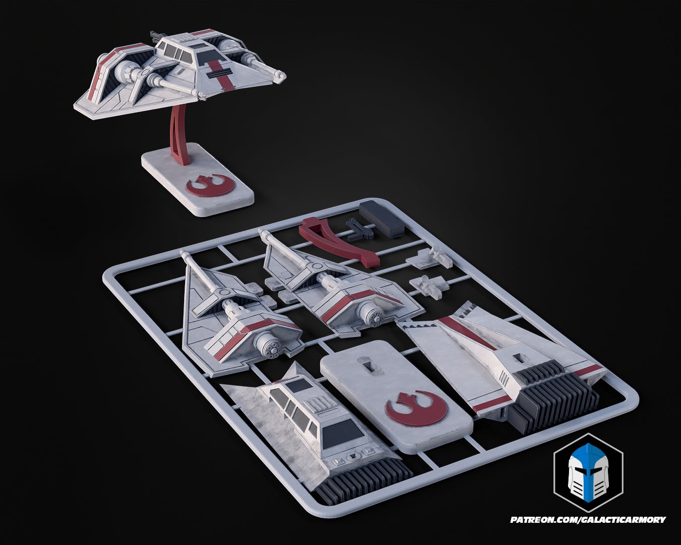Snowspeeder Vehicle Kit Card - 3D Print Files