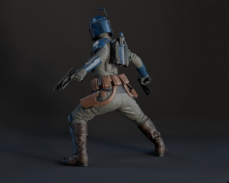 Bo Katan Figurine - Pose 4 - 3D Print Files