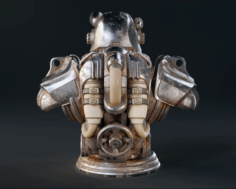Fallout T-60 Power Armor Bust - 3D Print Files