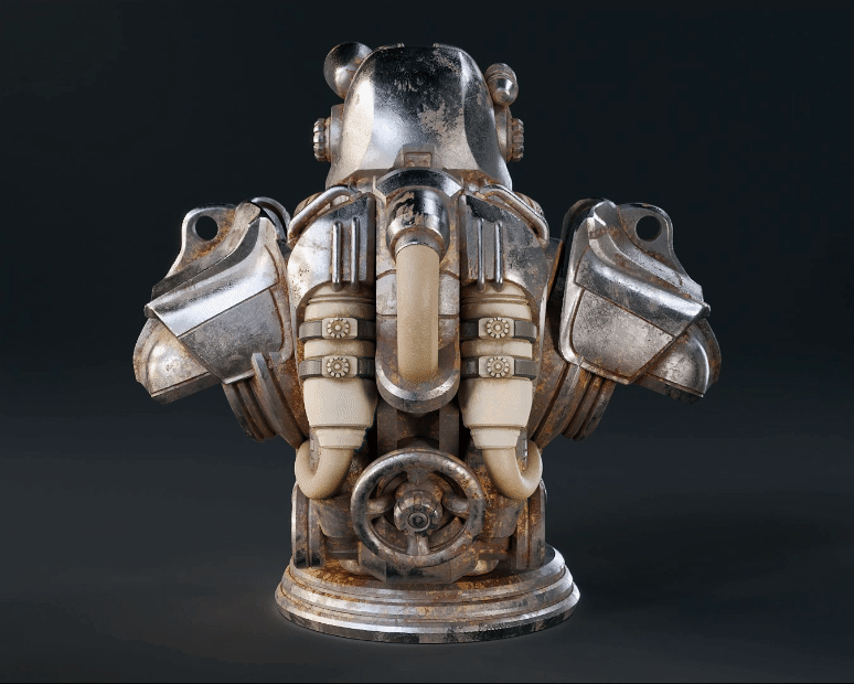 T-60 Power Armor Bust - 3D Print Files – Galactic Armory