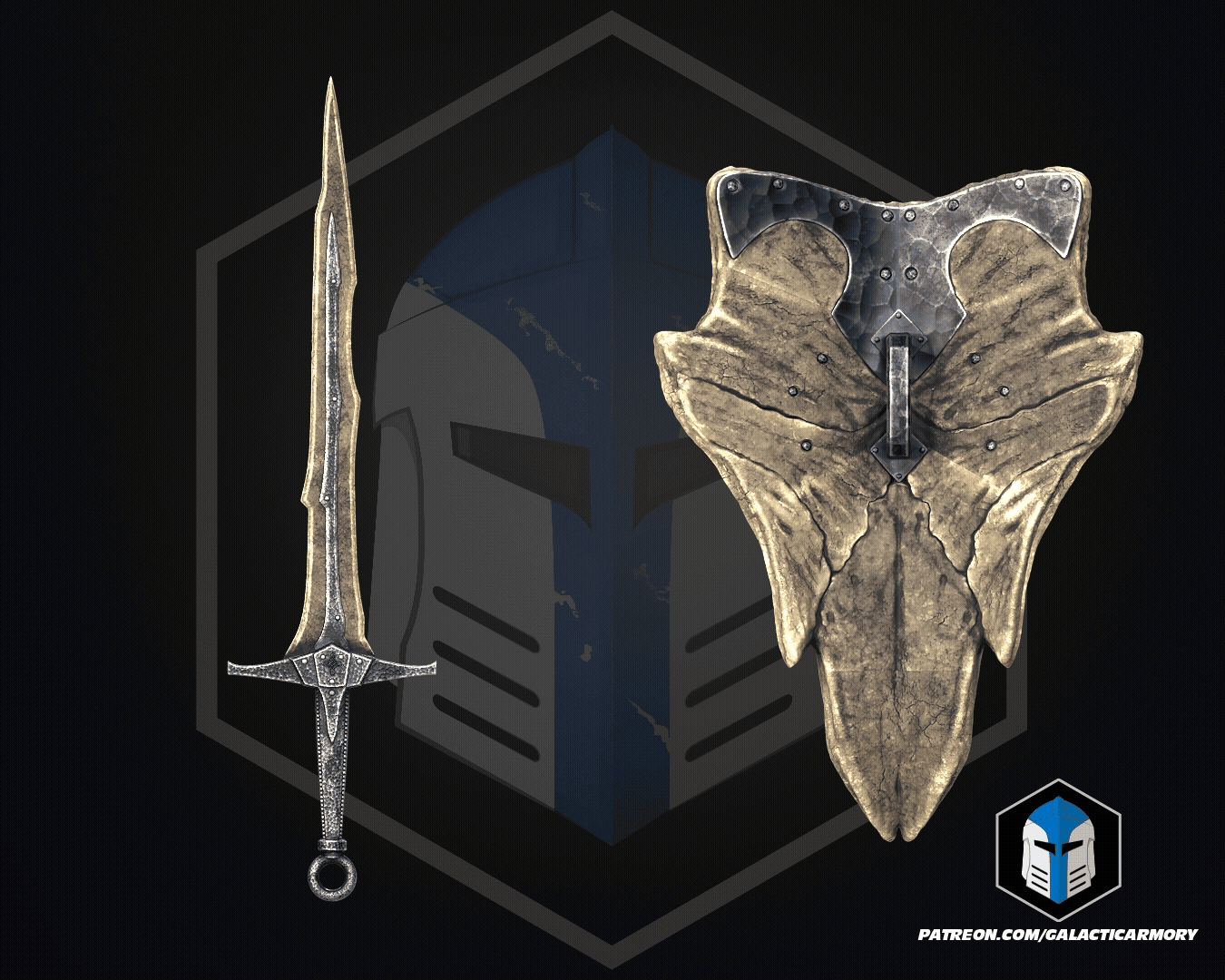 Dragonbone Sword and Shield - 3D Print Files