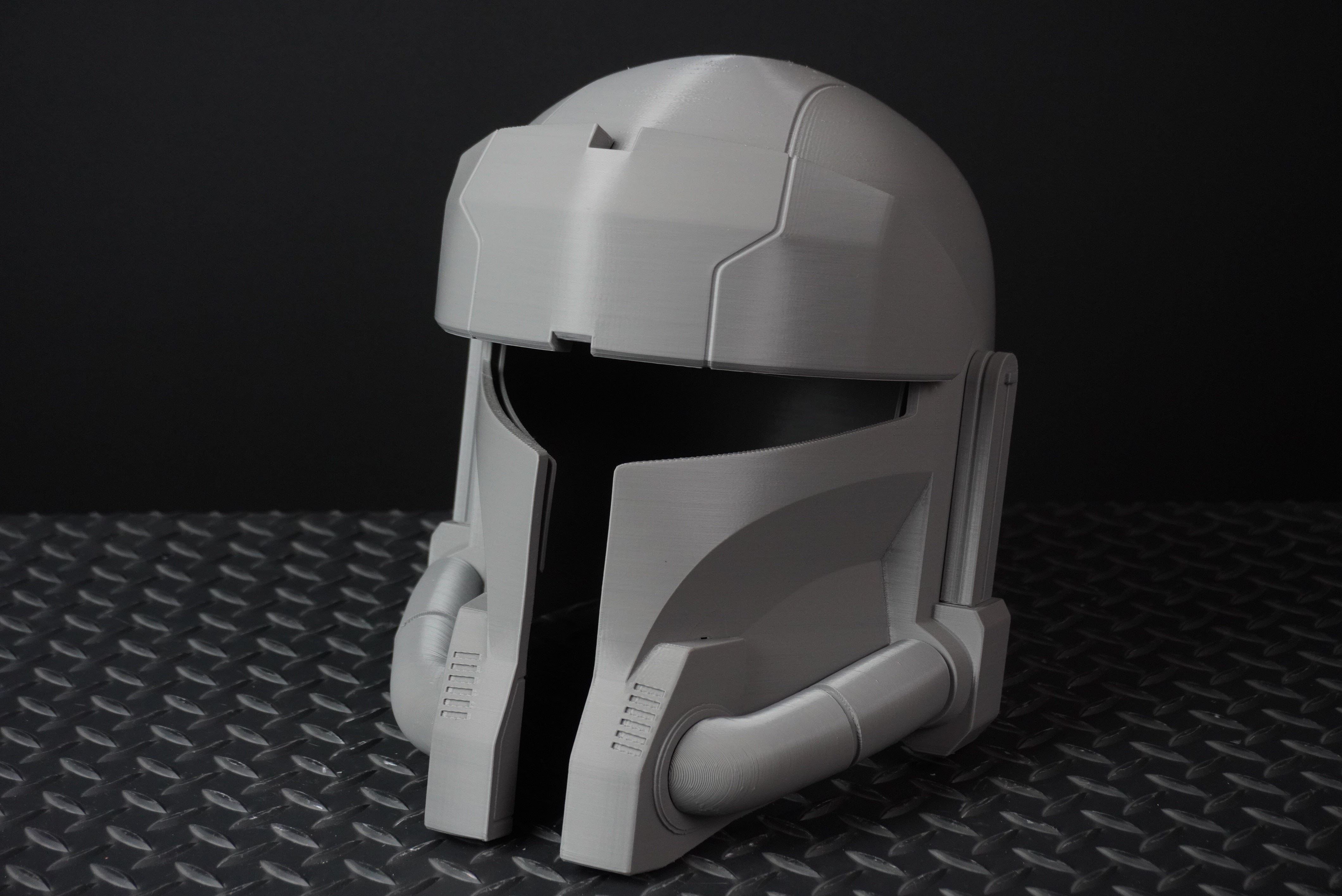 3D Printed 3 Mandalorian Helmet Star Wars Silver PLA Plastic