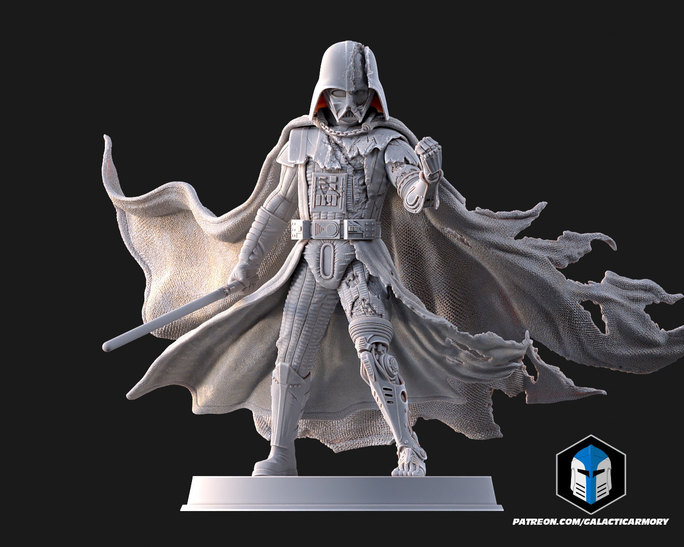 Damaged Darth Vader Figurine - Pose 2 - 3D Print Files