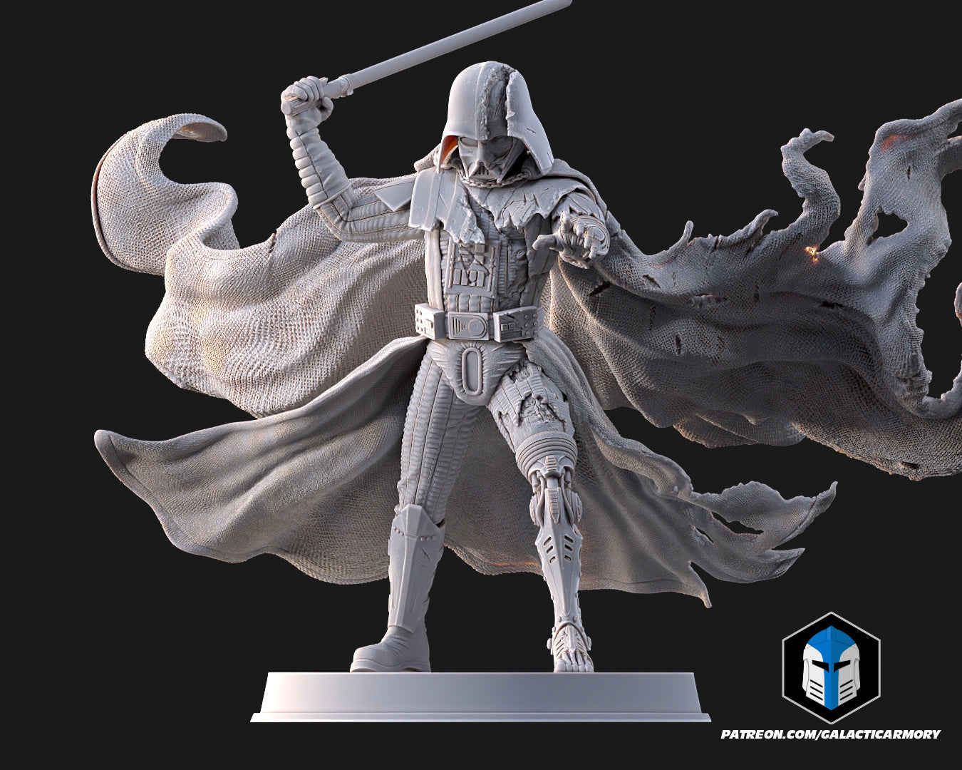 Damaged Darth Vader Figurine - Pose 3 - 3D Print Files