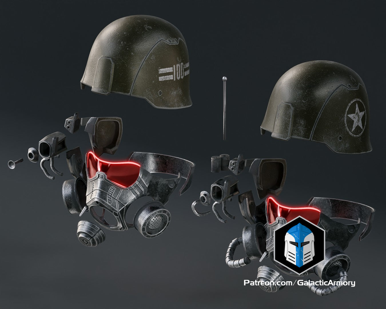 Fallout NCR Ranger Advanced and Elite Helmets - 3D Print Files