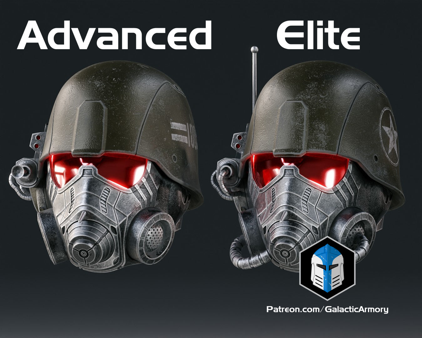 Fallout NCR Ranger Advanced and Elite Helmets - 3D Print Files