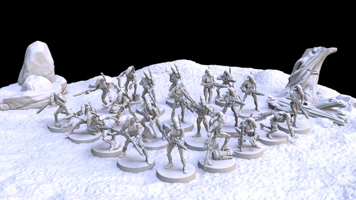 1:48 Scale Battle Droid Army - Heavy Class - 3D Print Files – Galactic ...