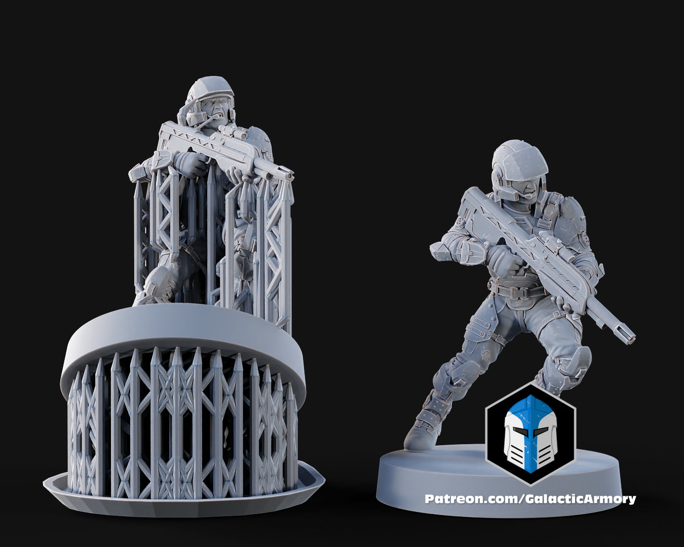 1:48 Scale Halo UNSC Marine Miniatures - 3D Print Files