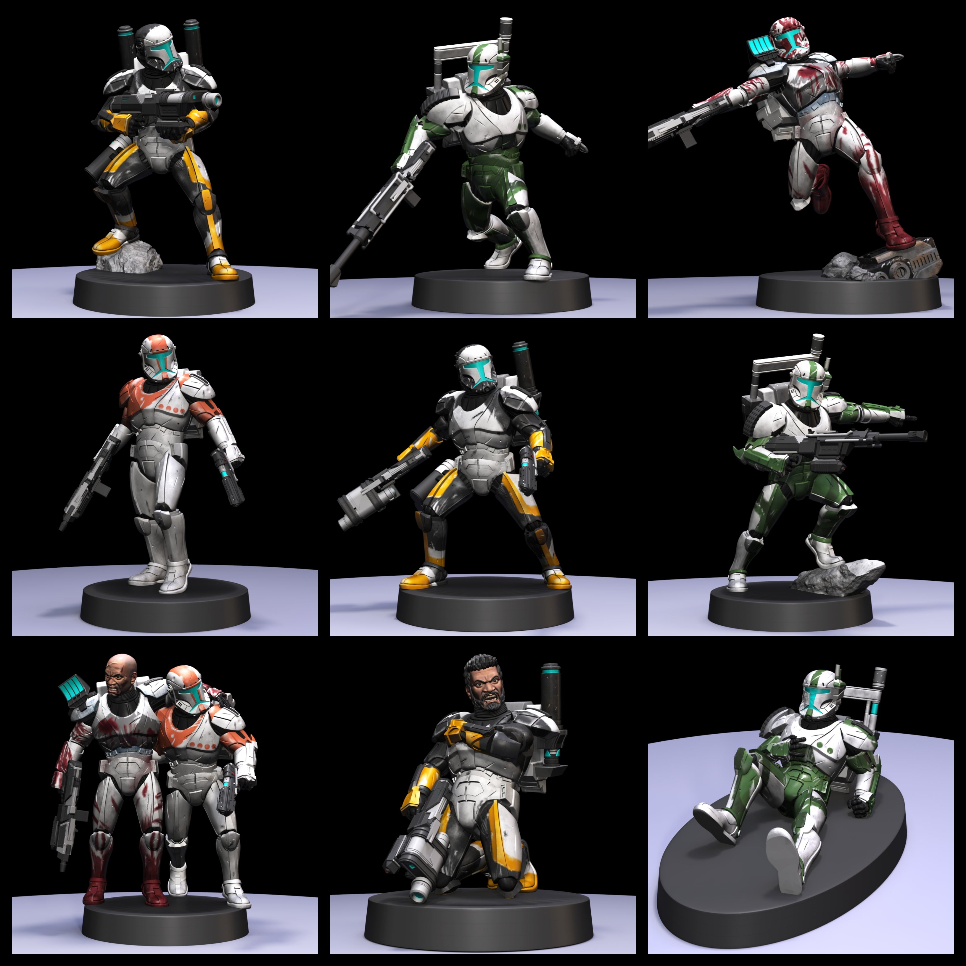 1:48 Scale Republic Commando Miniatures - 3D Print Files – Galactic Armory