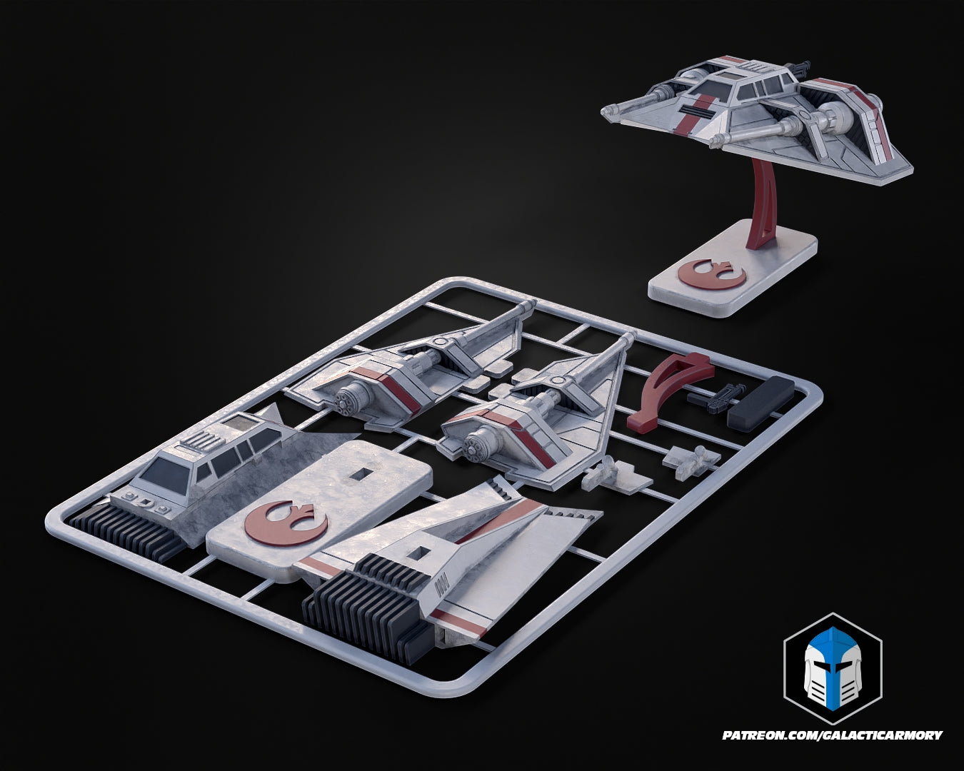 Snowspeeder Vehicle Kit Card - 3D Print Files