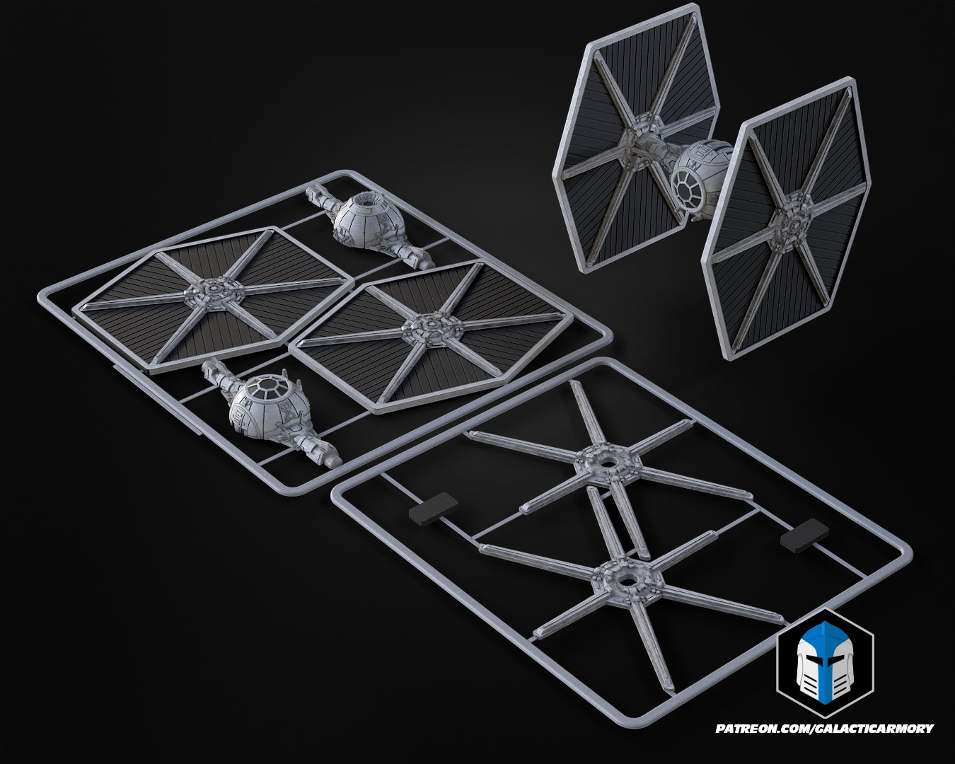 Tie Fighter Vehicle Kit Card - 3D Print Files