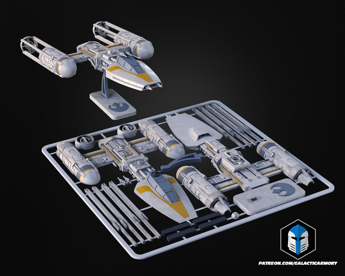 Y-Wing Vehicle Kit Card - 3D Print Files