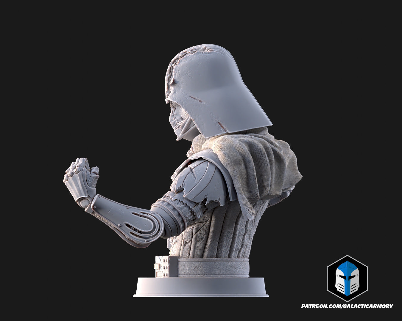 Damaged Darth Vader Bust - Pose 2 - 3D Print Files