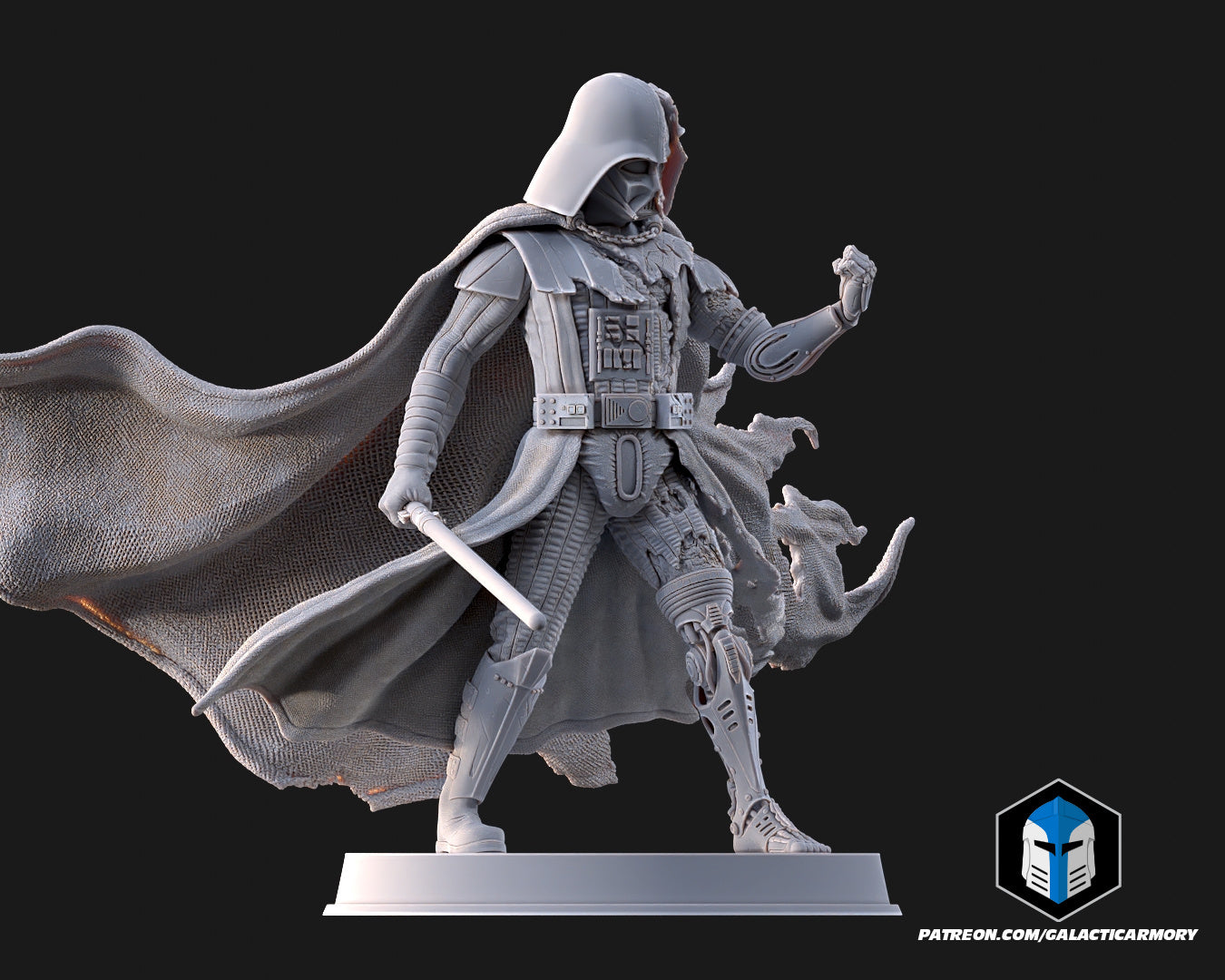 Damaged Darth Vader Figurine - Pose 2 - 3D Print Files