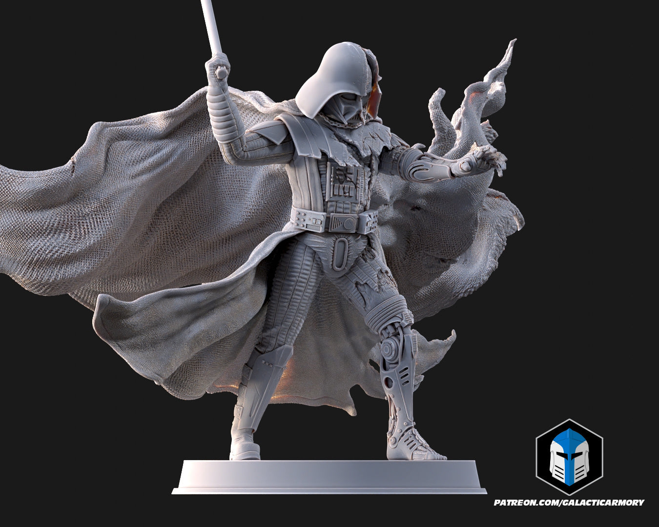 Damaged Darth Vader Figurine - Pose 3 - 3D Print Files