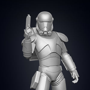 Bad Batch Hunter Figurine - Pose 1 - 3D Print Files - Galactic Armory