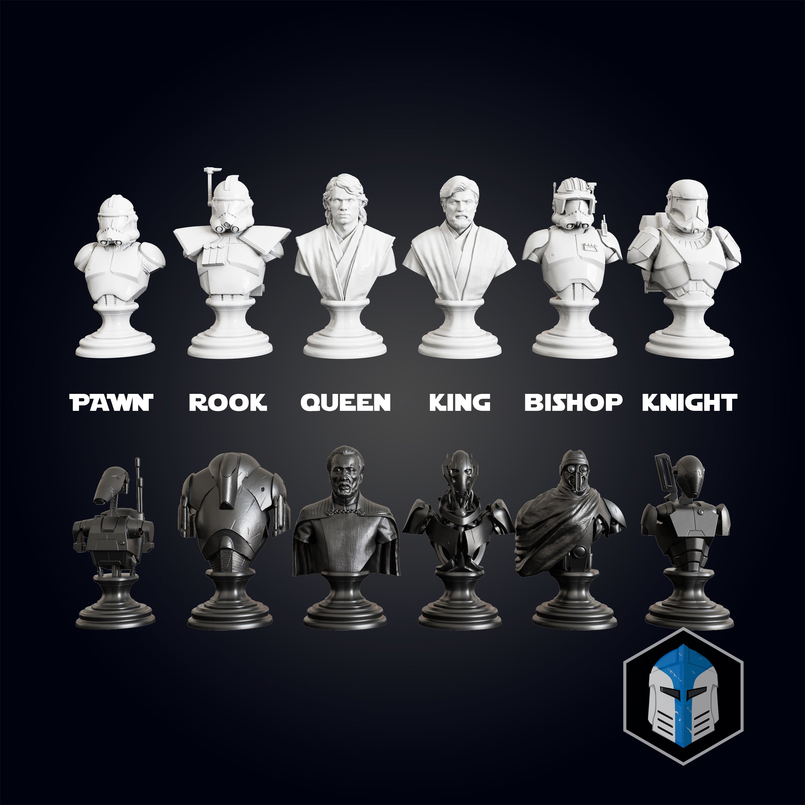 Clone Wars Republic/CIS Chess Set - 3D Print Files