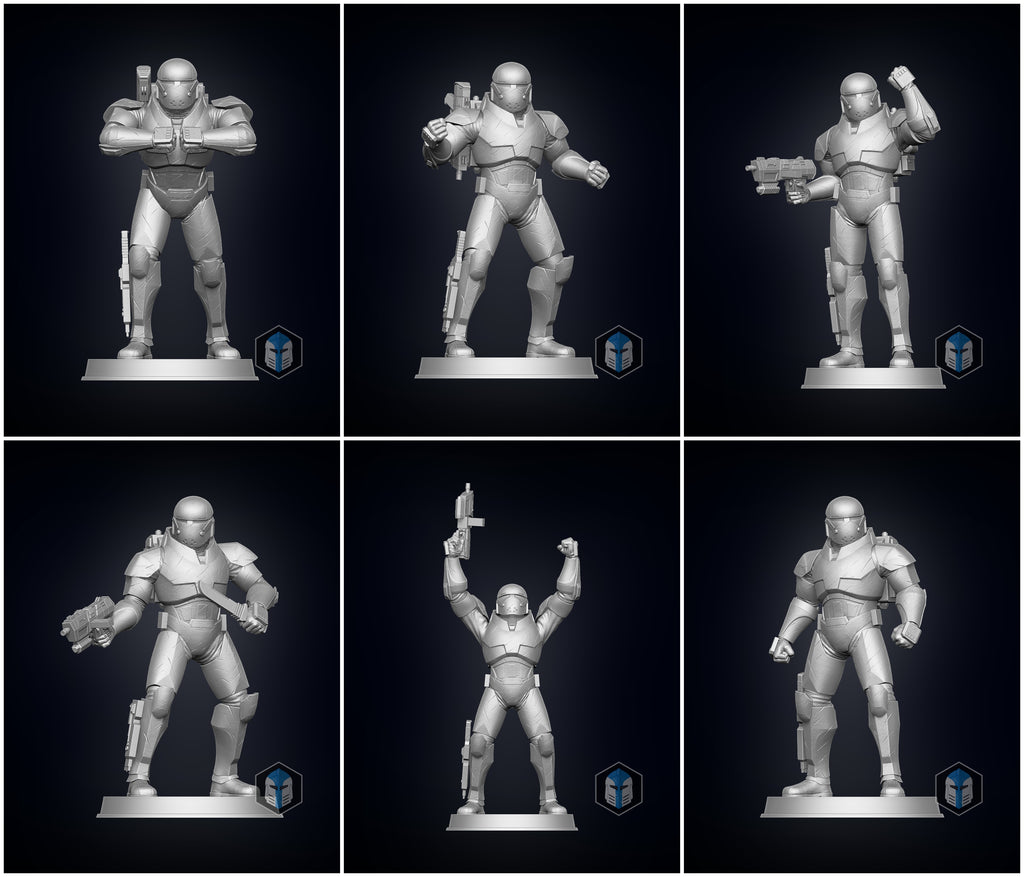 Bad Batch Wrecker Figurine - 6 in 1 Bundle - 3D Print Files - Galactic Armory