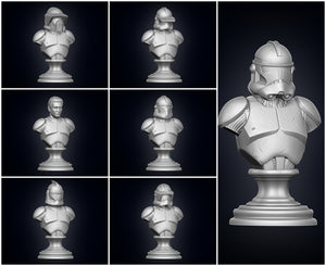 Clone Trooper Bust - 3D Print Files - Galactic Armory