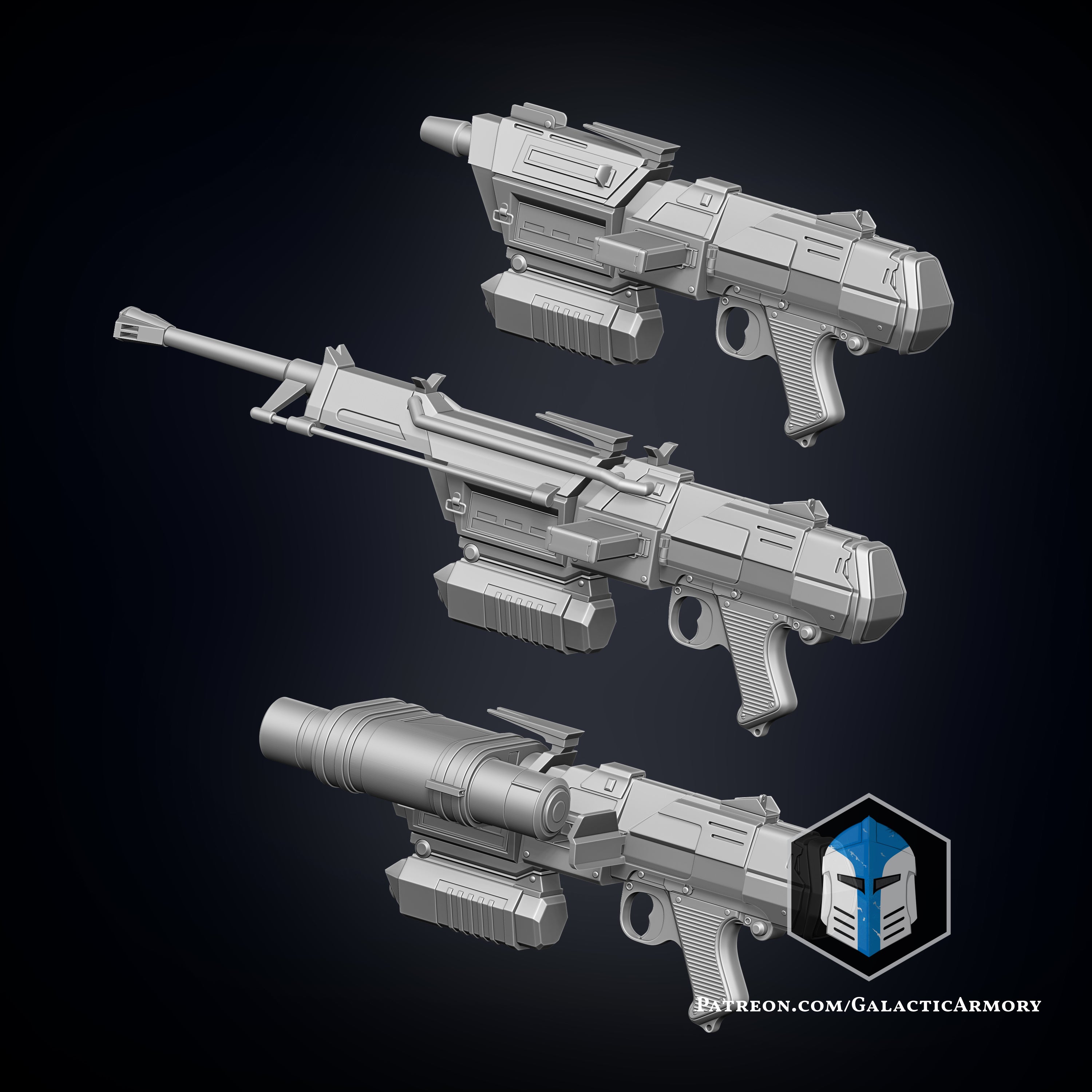 DC-17M Republic Commando Blaster - 3D Print Files β Galactic Armory