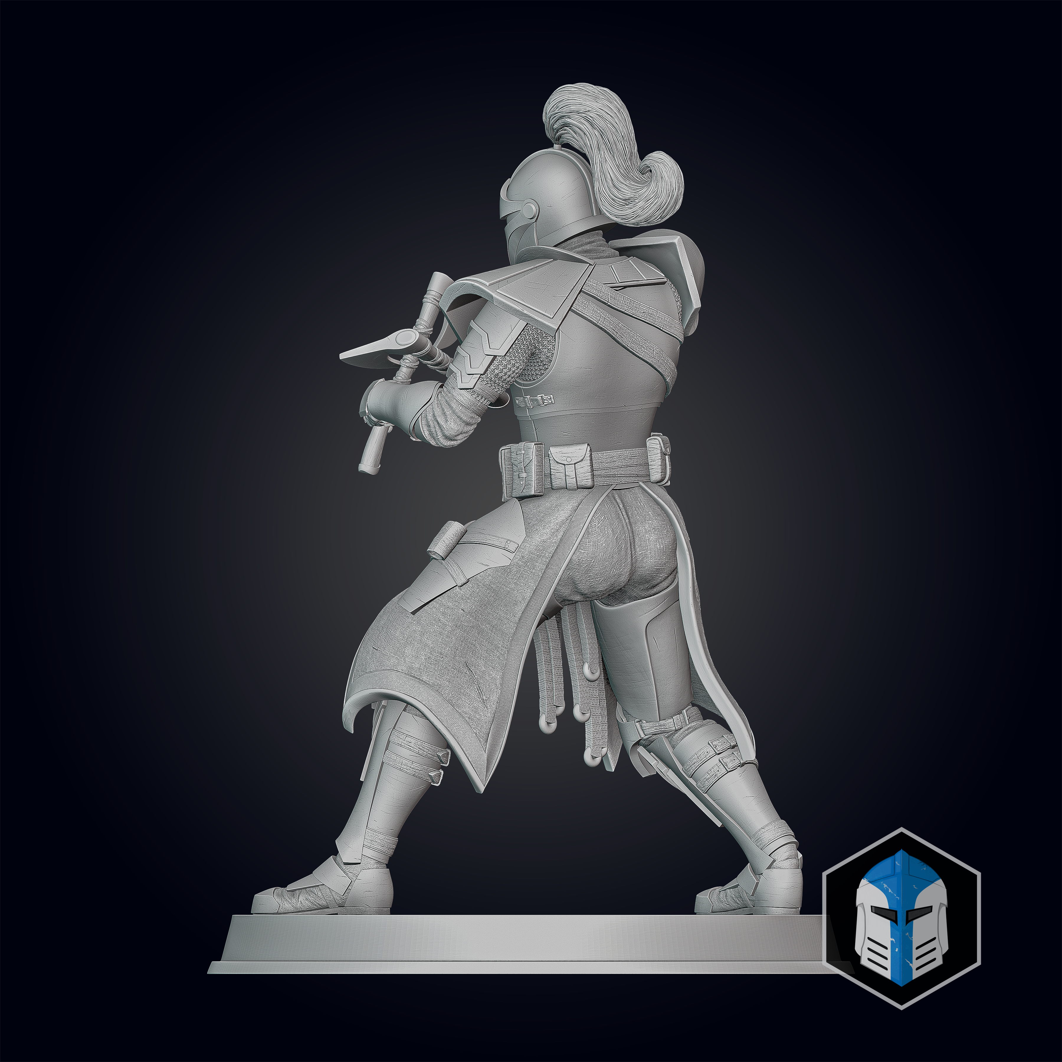 Medieval Captain Rex Figurine - Pose 2 - 3D Print Files