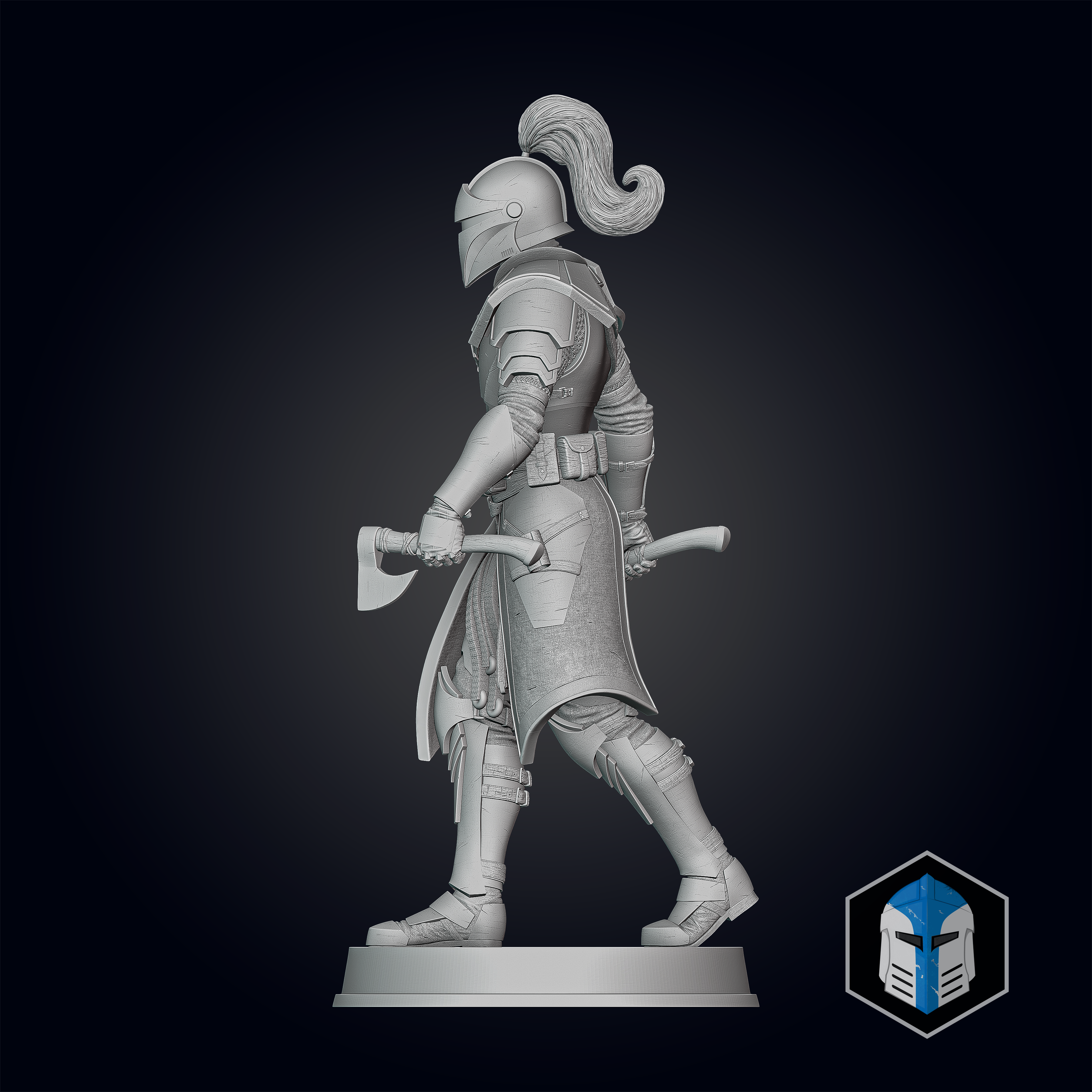 Medieval Captain Rex Figurine - Pose 1 - 3D Print Files