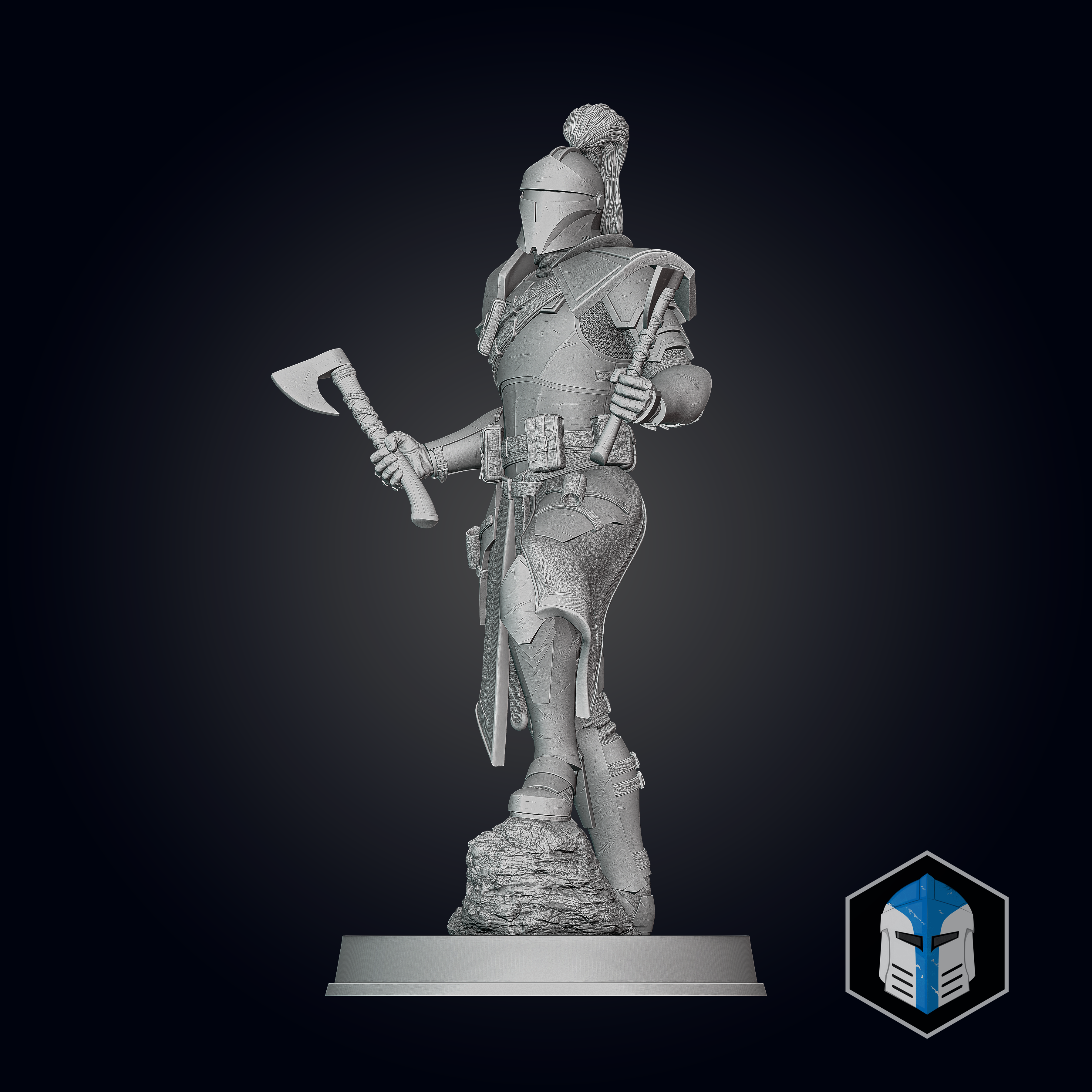 Medieval Captain Rex Figurine - Pose 4 - 3D Print Files