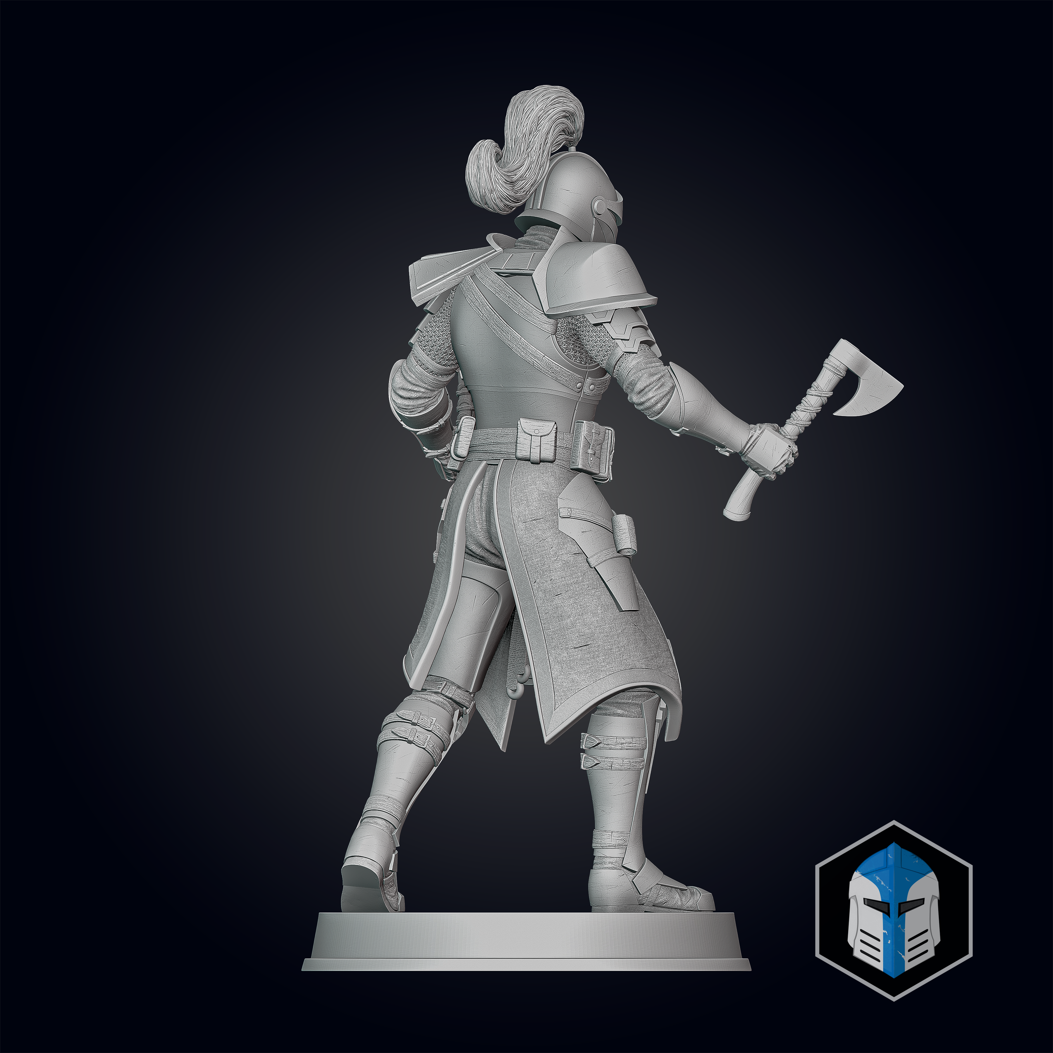 Medieval Captain Rex Figurine - Pose 3 - 3D Print Files