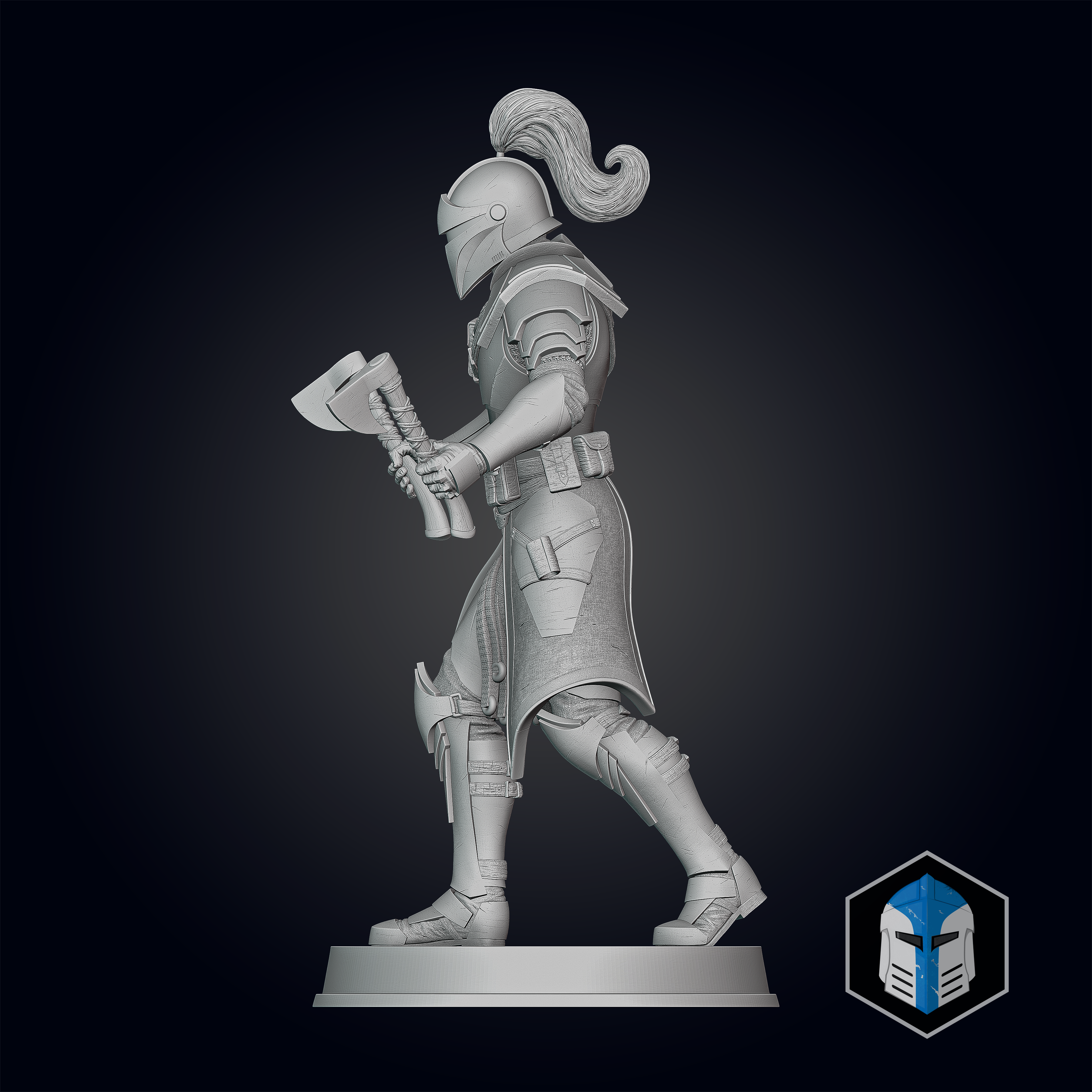 Medieval Captain Rex Figurine - Pose 3 - 3D Print Files