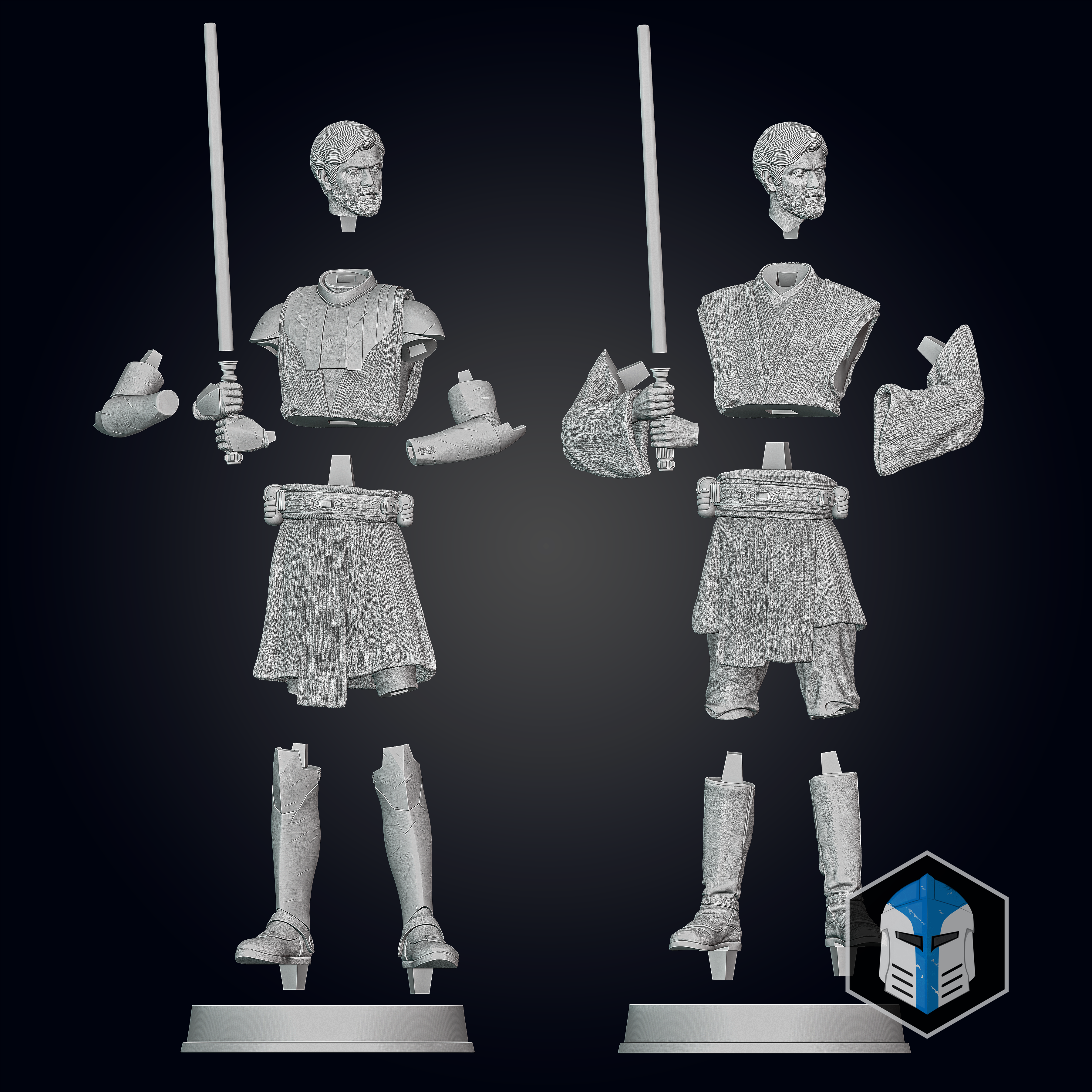 Obi-Wan Kenobi Figurine - Pose 3 - 3D Print Files