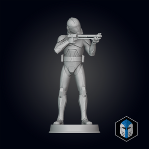 Animated Clone Trooper Grunt Figurine - Pose 2 - 3D Print Files - Galactic Armory