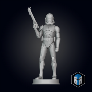 Animated Clone Trooper Grunt Figurine - Pose 3 - 3D Print Files - Galactic Armory