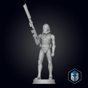 Animated Clone Trooper Grunt Figurine - Pose 6 - 3D Print Files - Galactic Armory