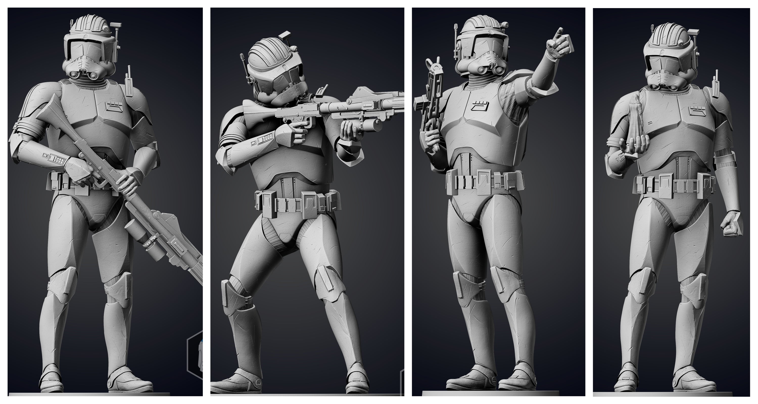 Commander Cody Figurine - BUNDLE - 3D Print Files - Galactic Armory