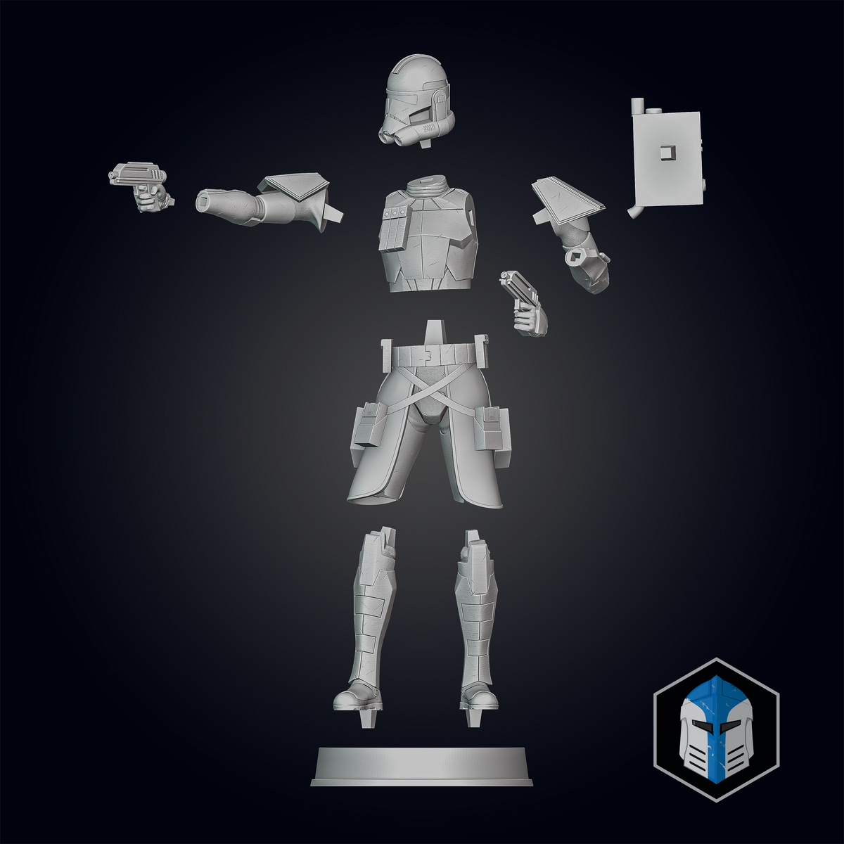 Animierte ARC Trooper Figur - Pose 2 - 3D-Druckdateien – Galactic Armory