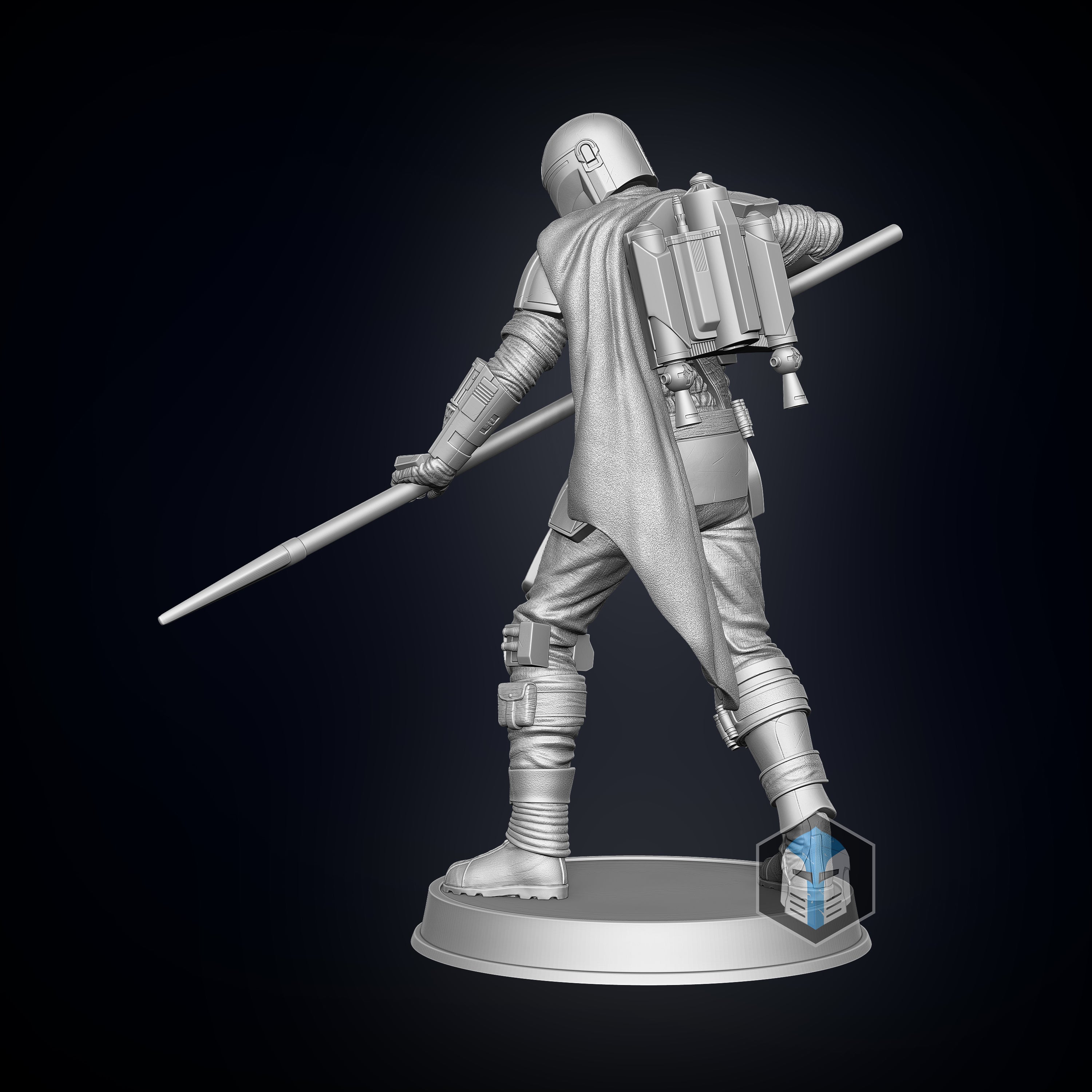 Mandalorian Figurine Season 2 - Pose 2 - 3D Print Files - Galactic Armory