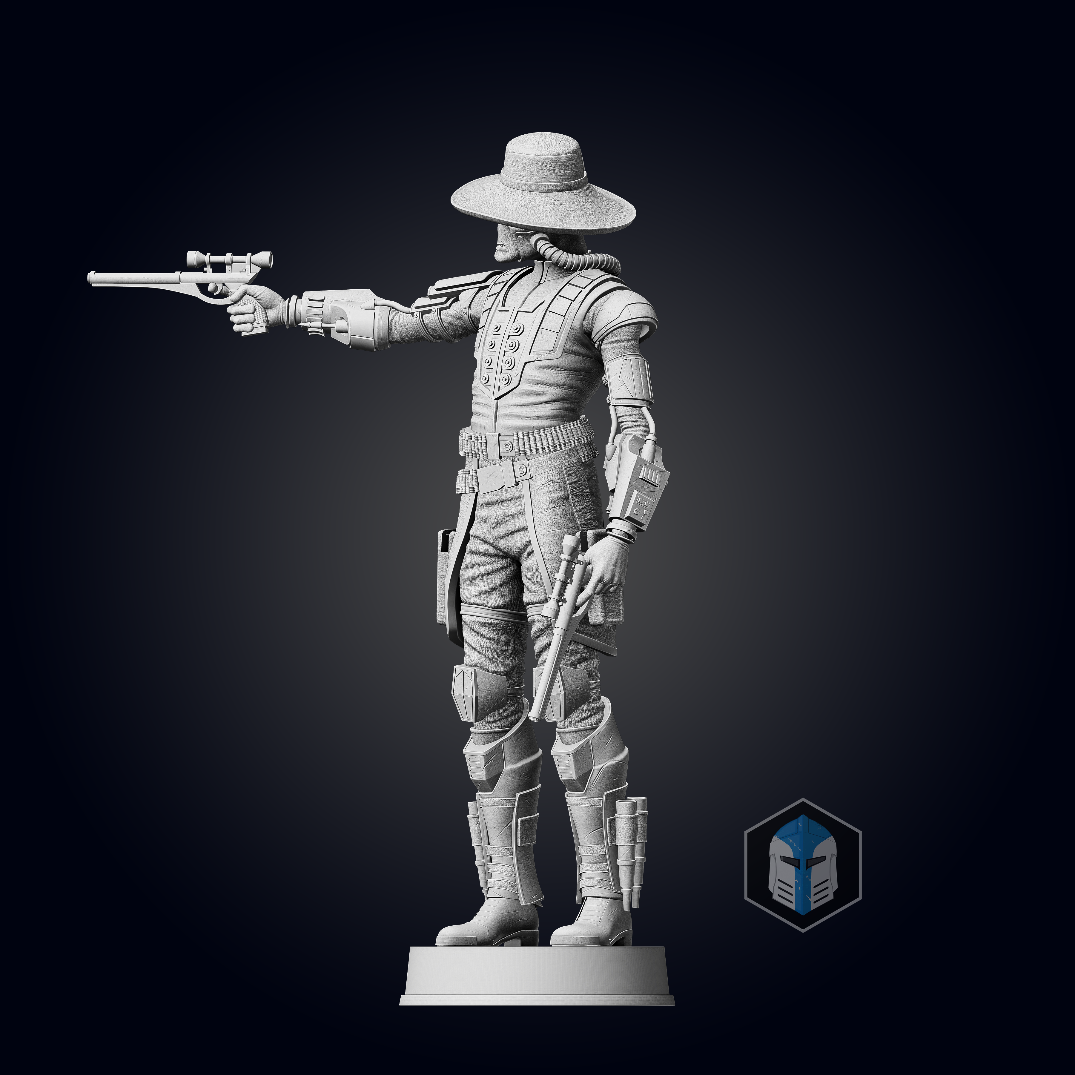 Cad Bane Figurine - Pose 3 - 3D Print Files - Galactic Armory