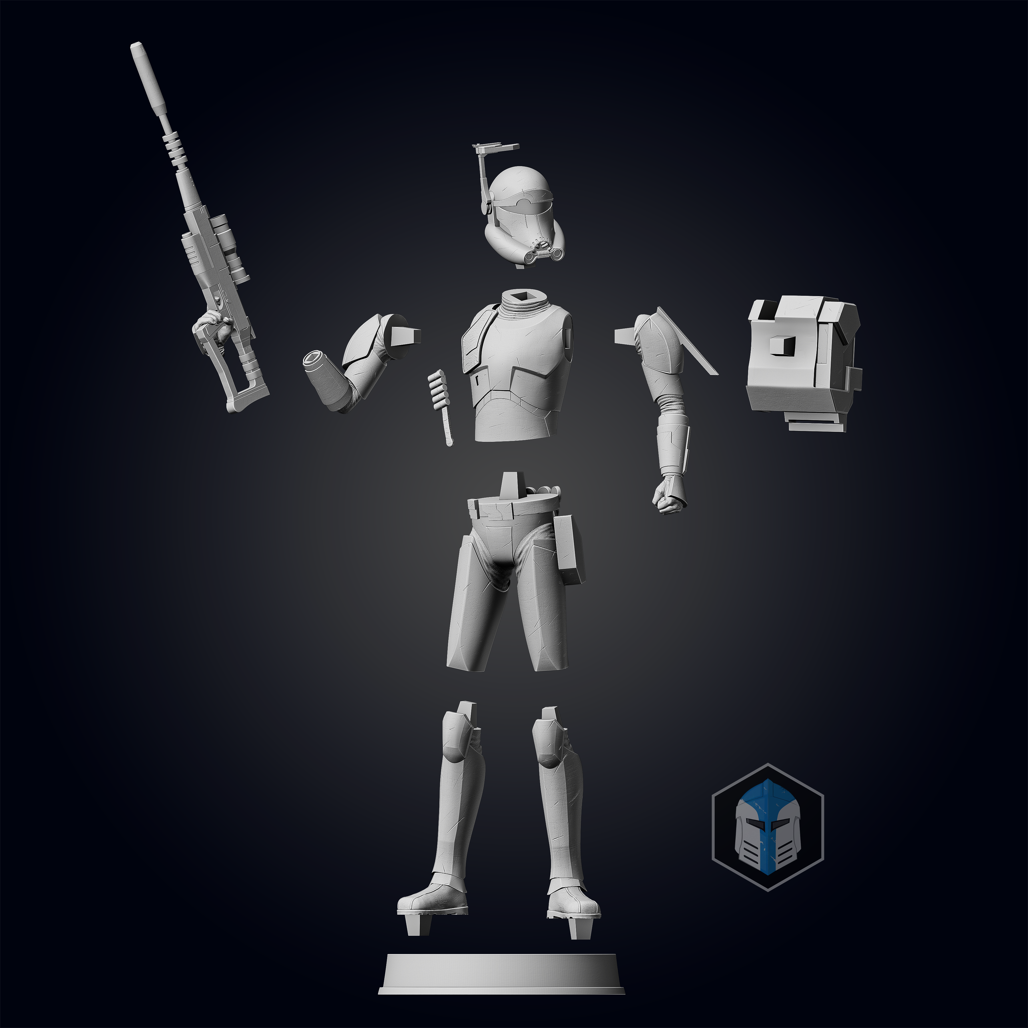 Bad Batch Crosshair Figurine - Pose 1 - 3D Print Files - Galactic Armory