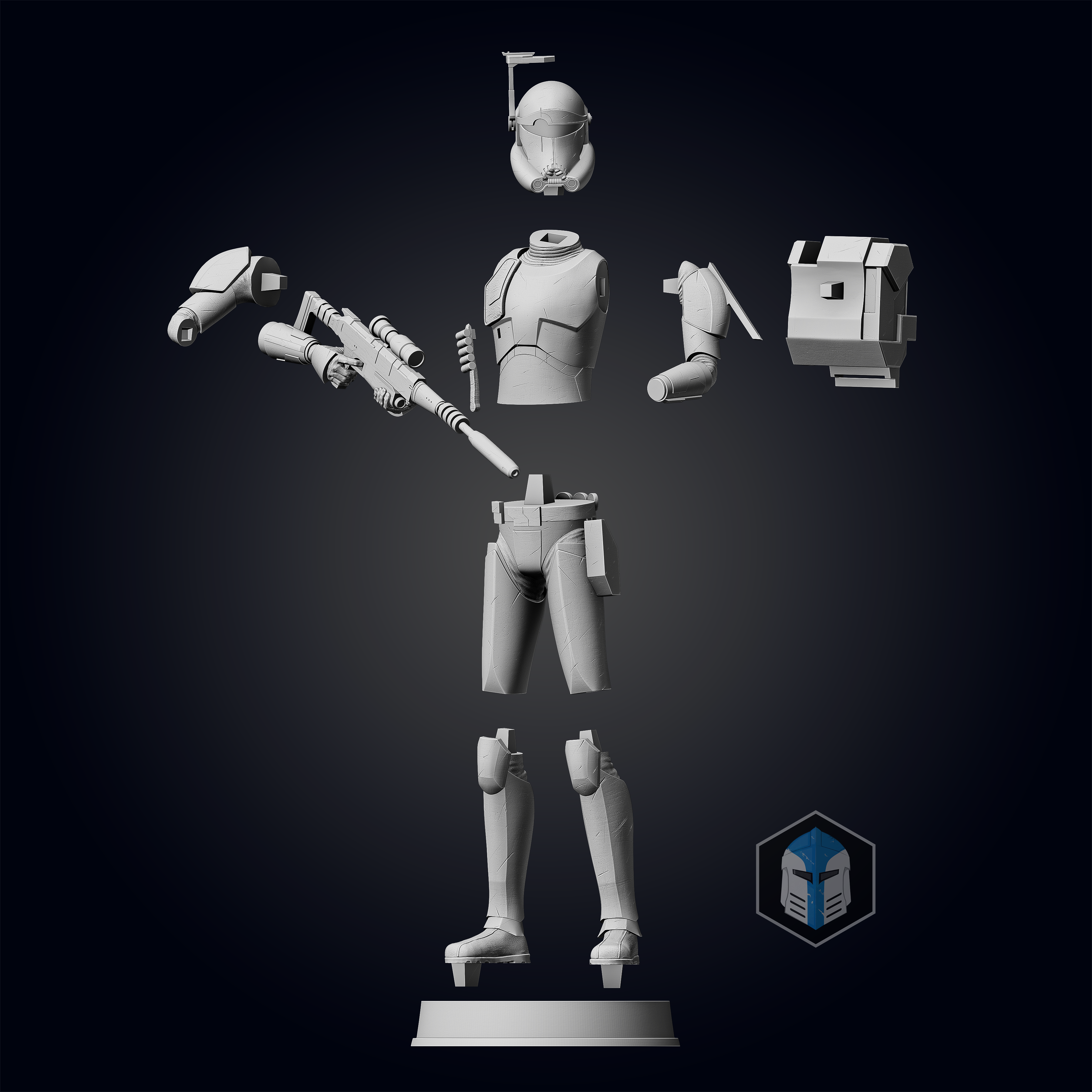 Bad Batch Crosshair Figurine - Pose 3 - 3D Print Files - Galactic Armory