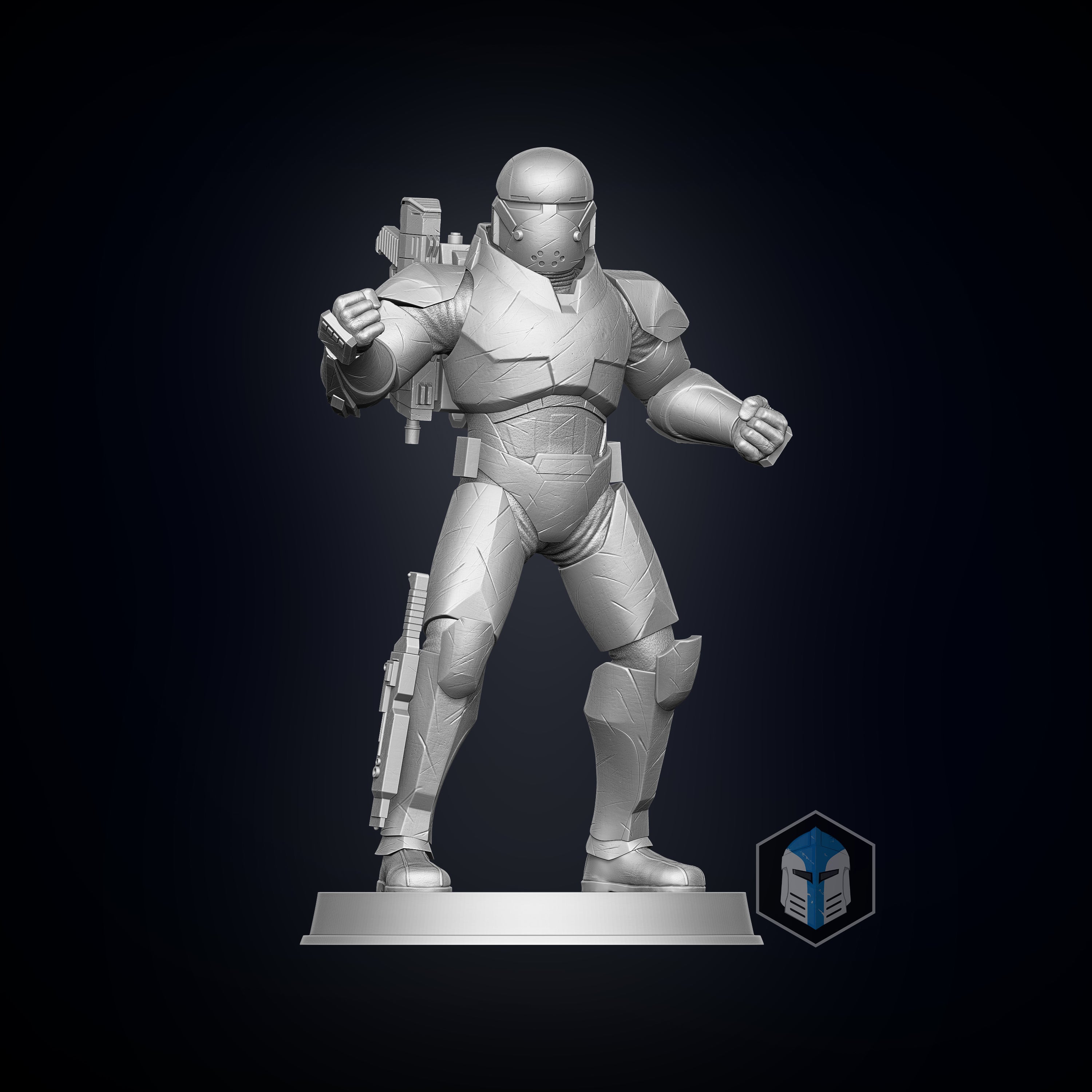 Bad Batch Wrecker Figurine - Pose 2 - 3D Print Files - Galactic Armory