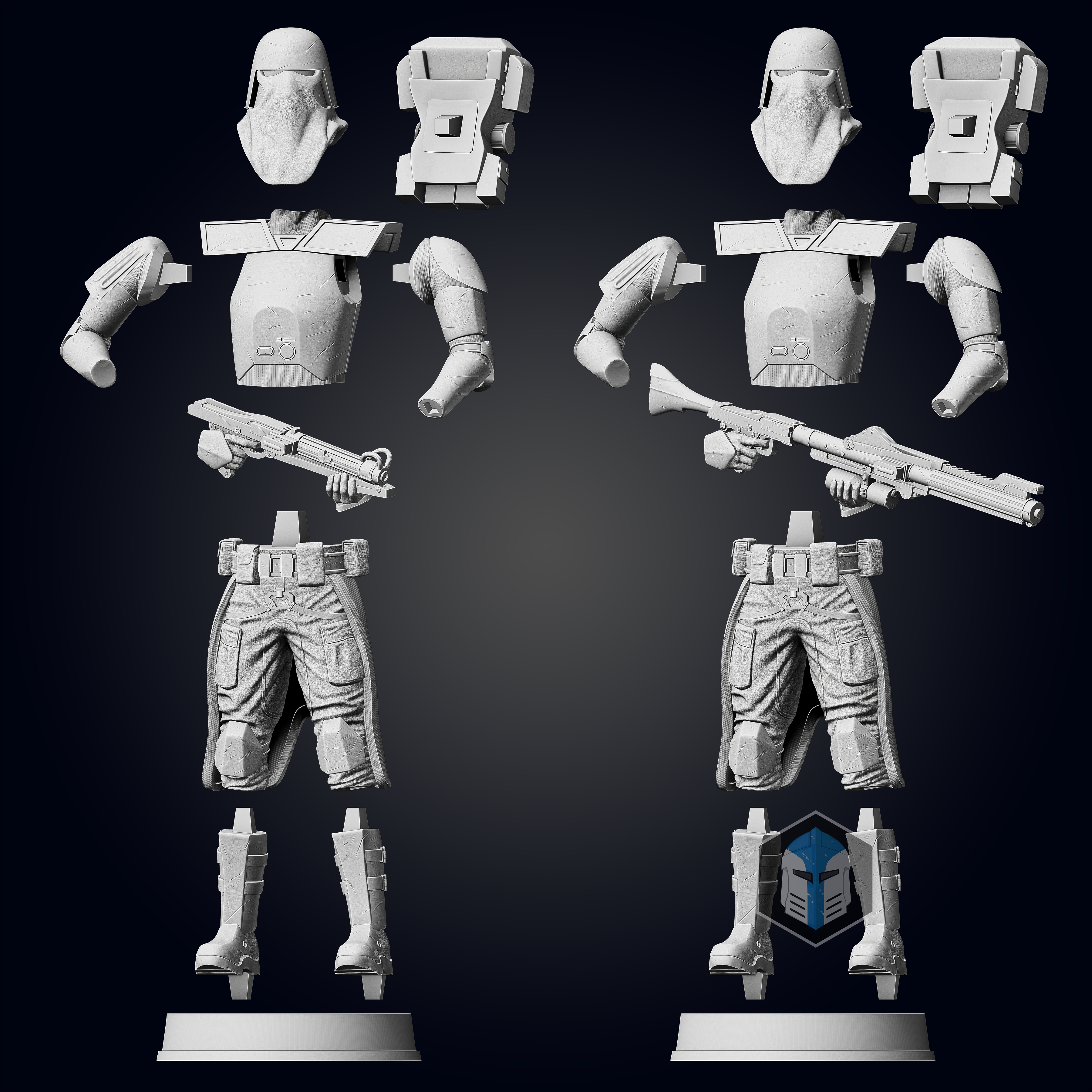 Galactic Marine Figurine - Pose 1 - 3D Print Files - Galactic Armory