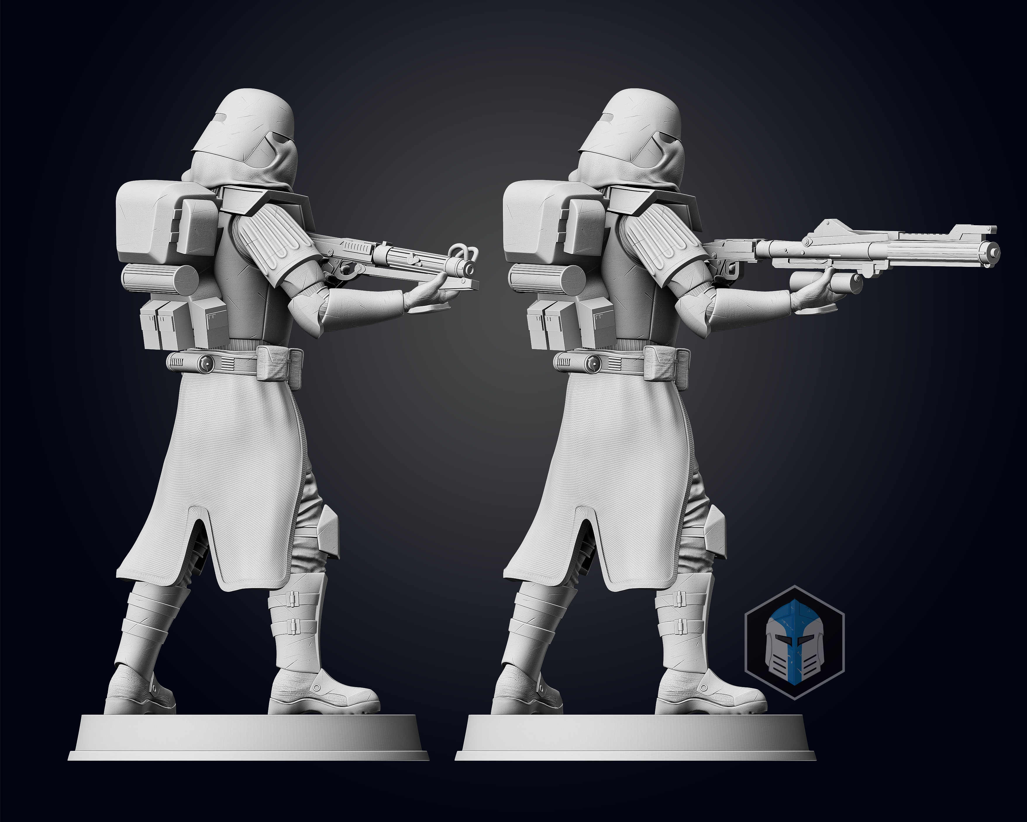 Galactic Marine Figurine - Pose 2 - 3D Print Files - Galactic Armory