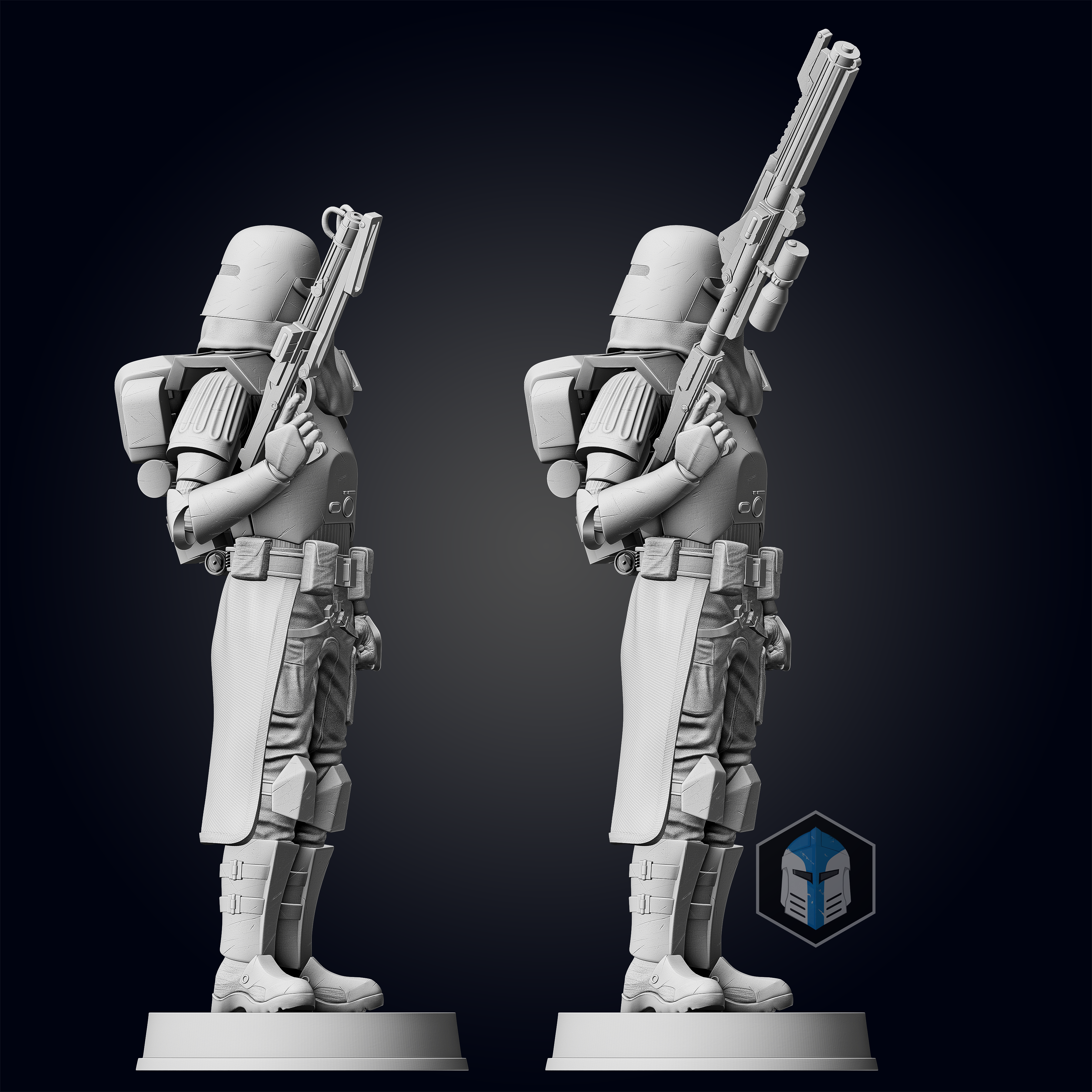 Galactic Marine Figurine - Pose 3 - 3D Print Files - Galactic Armory